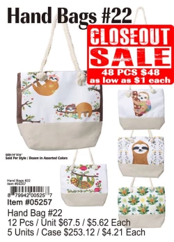 Hand Bags-22 - Closeout 48 Pcs.